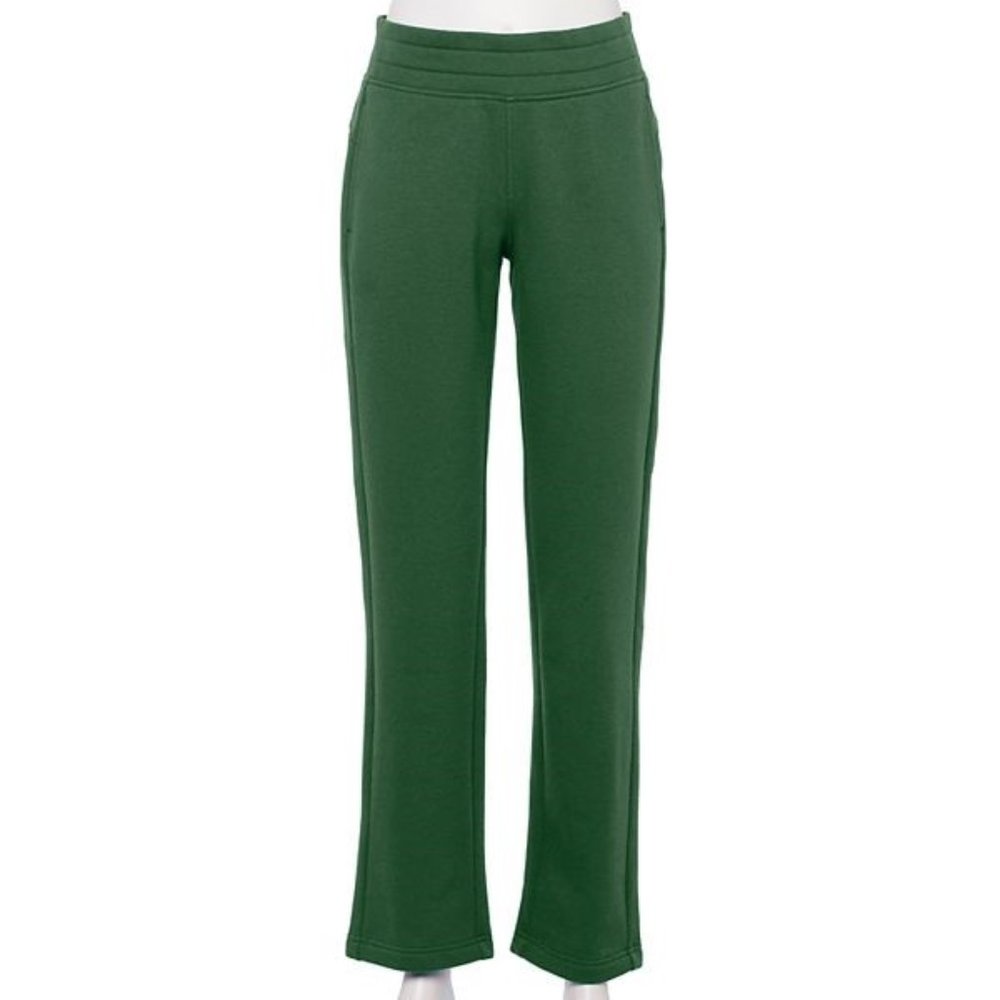 Tek Gear Ultrasoft Fleece Sweatpants Straight Leg Pants Green Size XXL Short